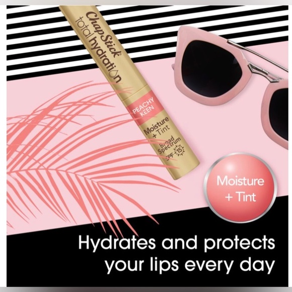 2pk ChapStick® Total Hydration Moisture + Tint SPF 15 peachy keen lip balms new - Picture 9 of 13
